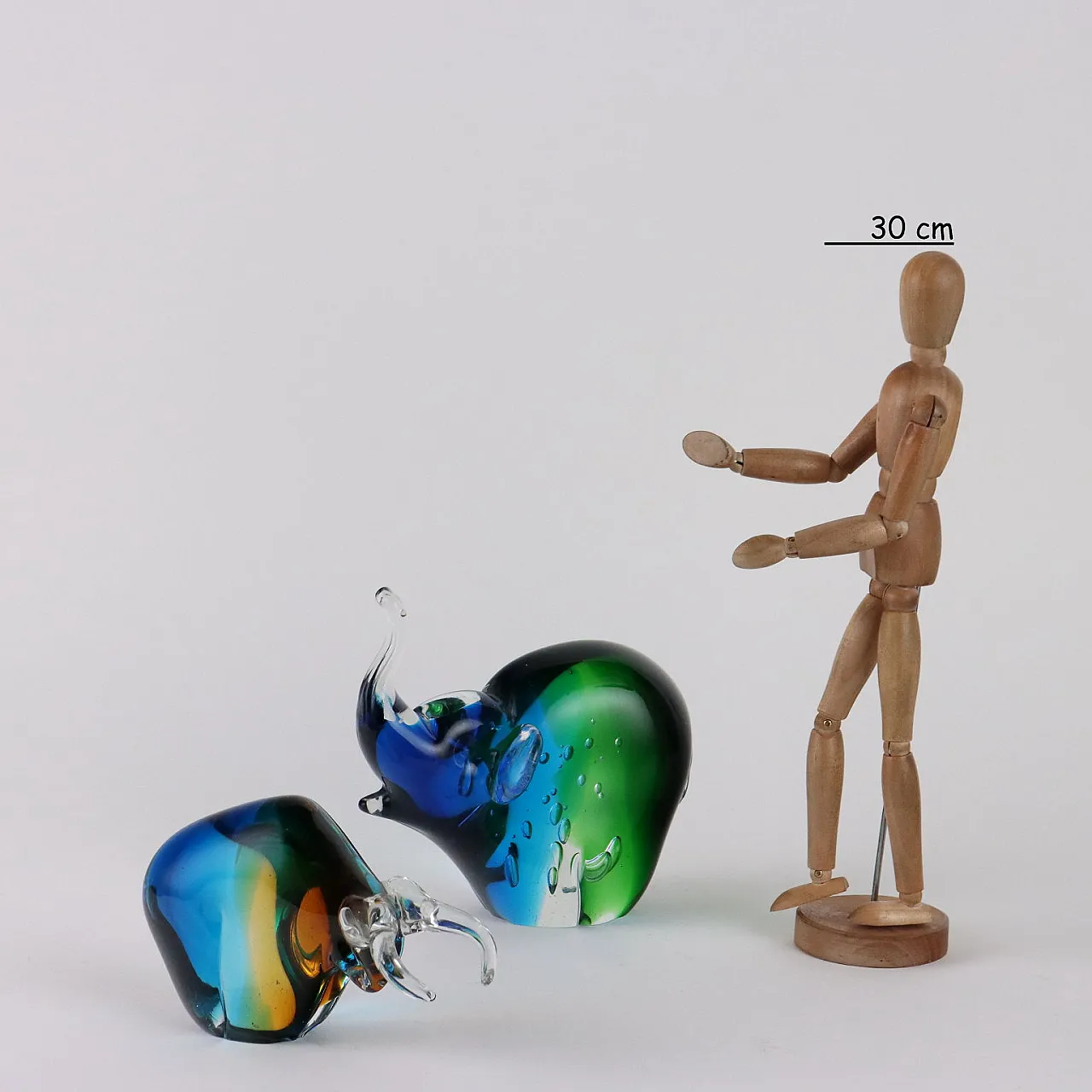 Coppia di sculture in vetro di Murano, anni '60 2