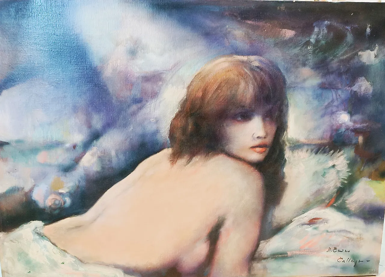 Antico ritratto di figura femminile olio su tela 1