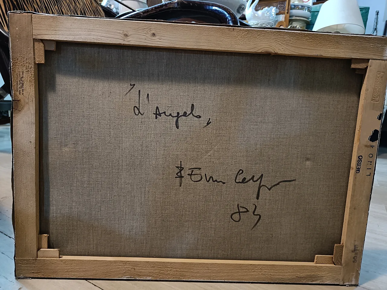 Antico ritratto di figura femminile olio su tela 3