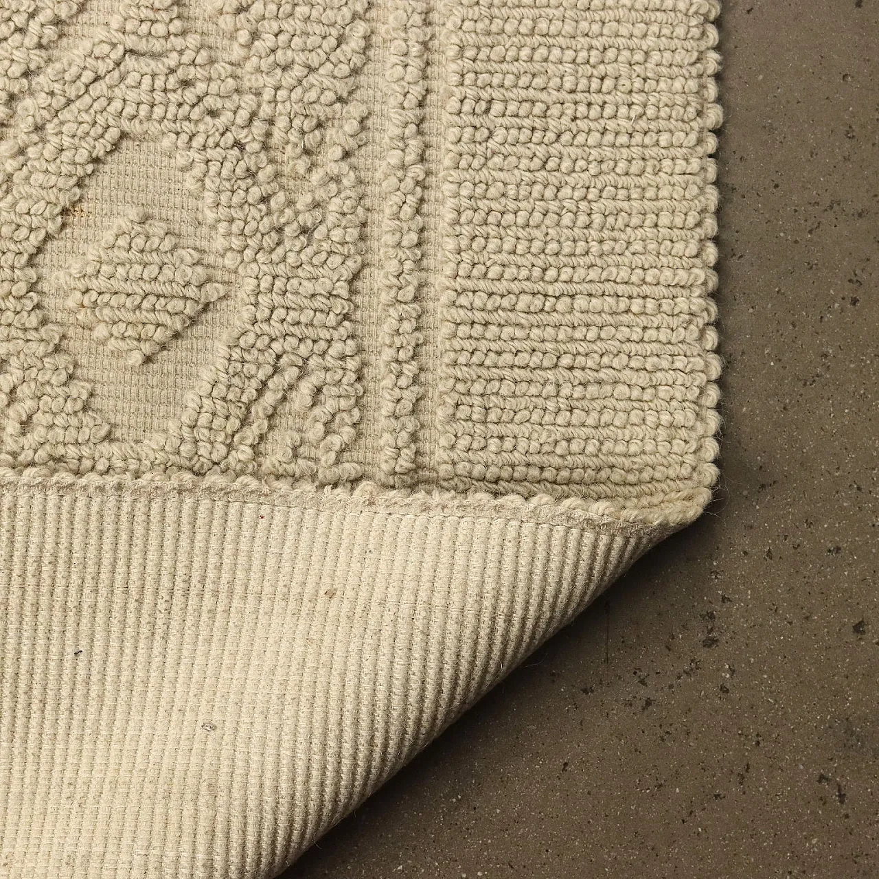 Tappeto Sardo a nodo grosso in lana beige 7