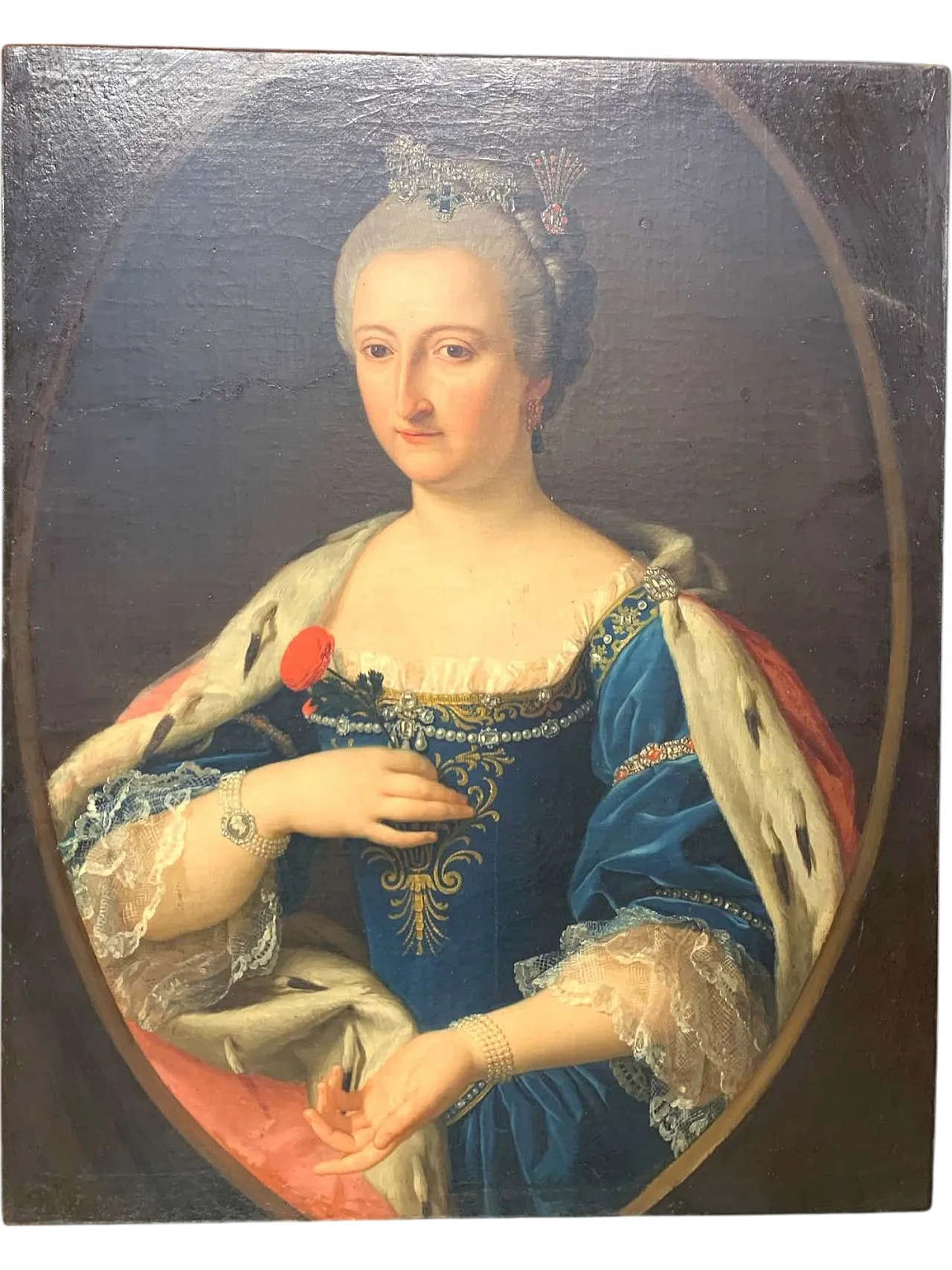 Ritratto ad Olio Su Tela Di Maria Teresa d Austria 1750 Circa 13