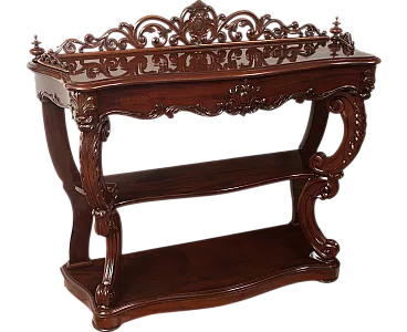 Console Luigi Filippo French in mahogany feather, 19th century