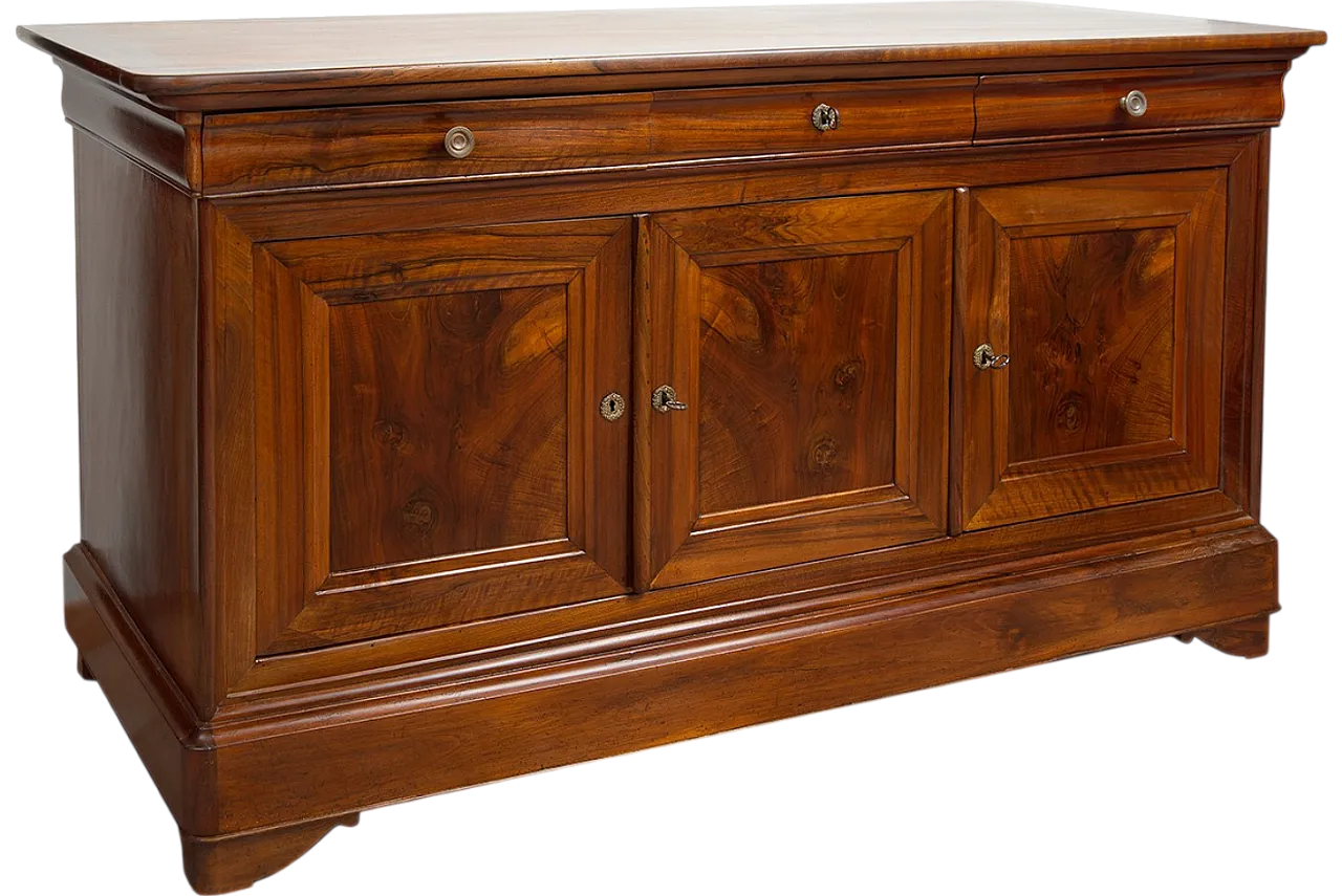 French Provencal sideboard in solid three door walnut, 19th century 5