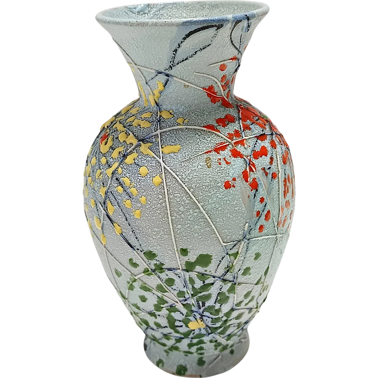 Handcrafted and Hand-painted Multicolored Ceramic Vase by Fanciullacci, Italy 15