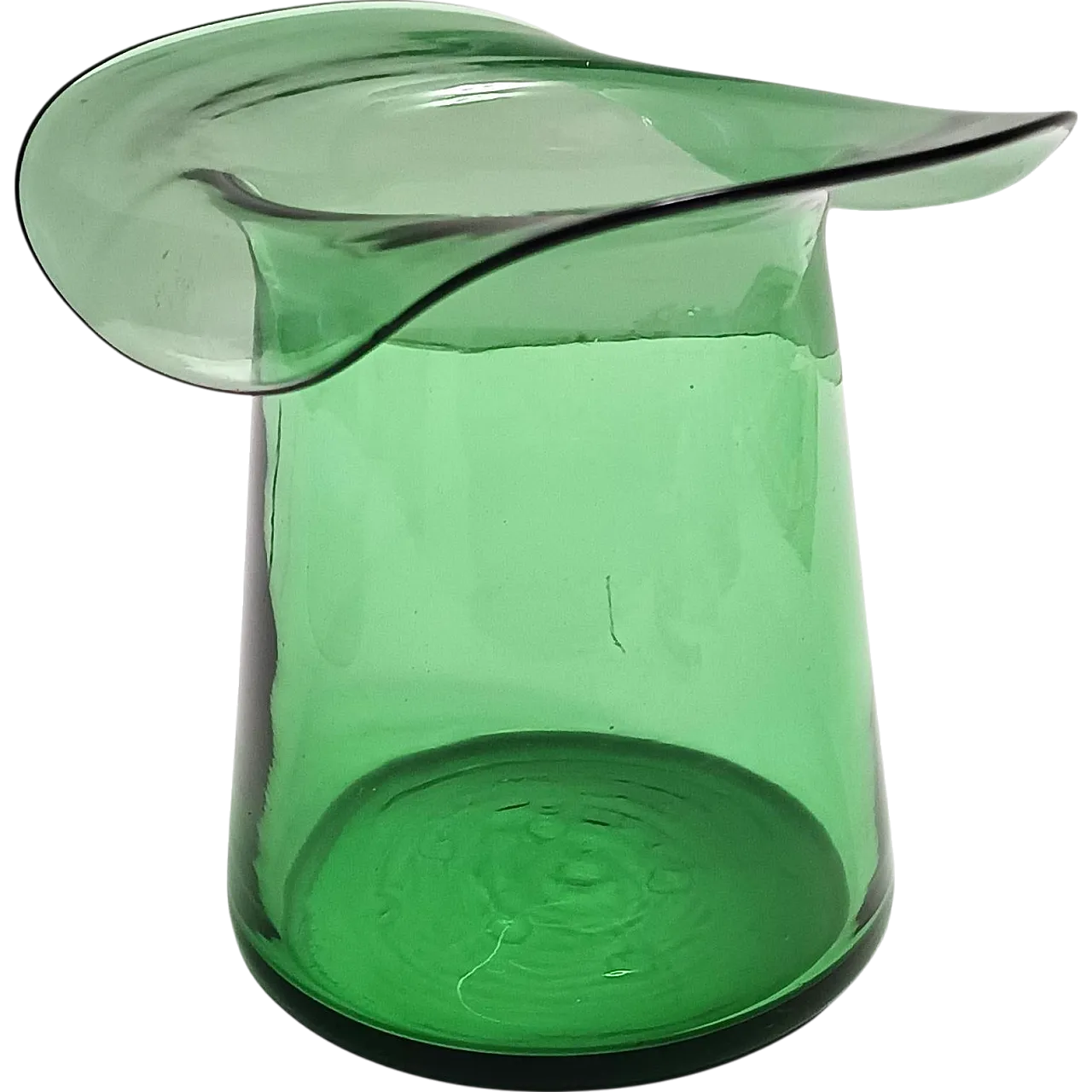 Cylindrical Green Hand-Blown Glass Vase, Empoli, Italy 11