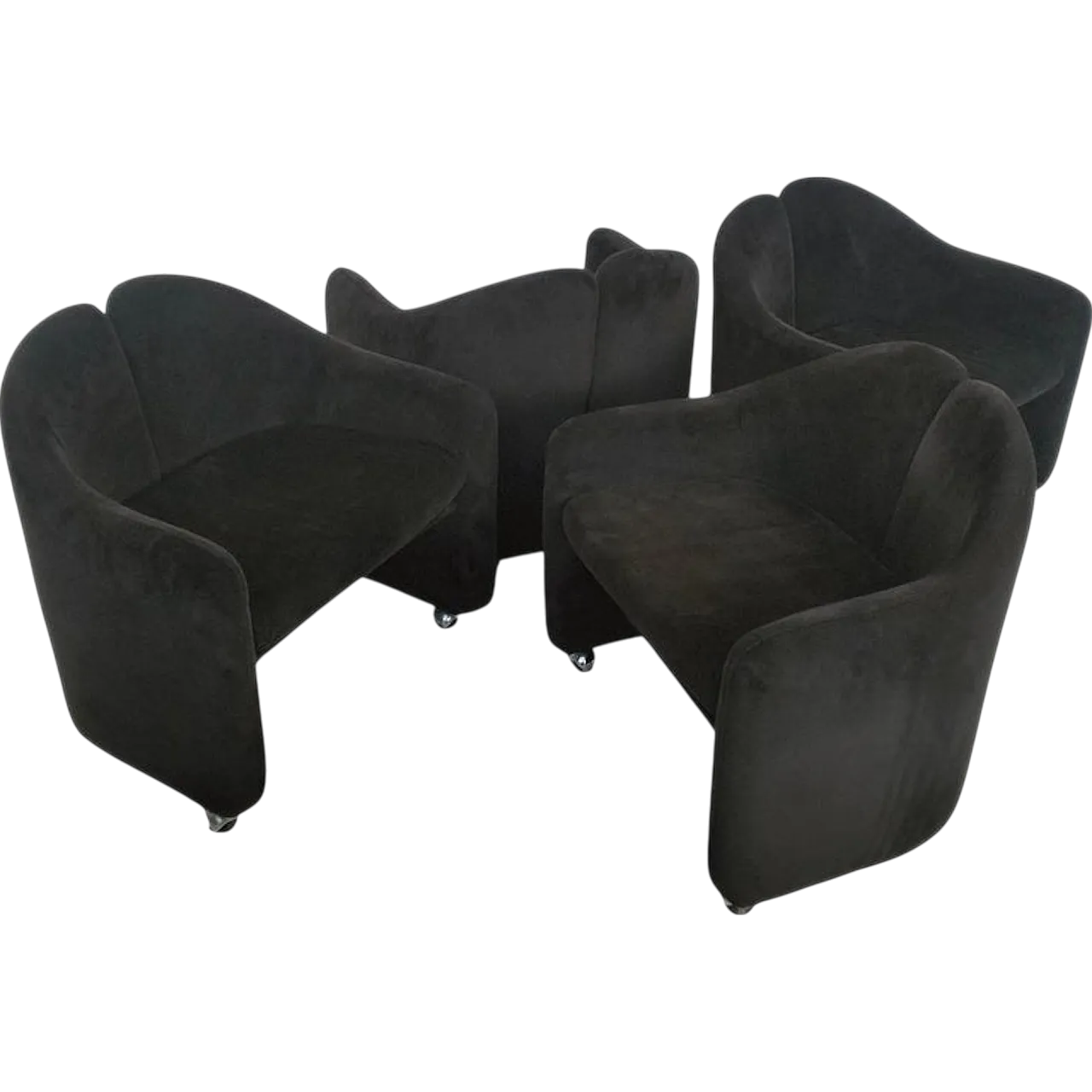 4 sedie su ruote PS142 di Eugenio Gerli per Tecno anni '70 13