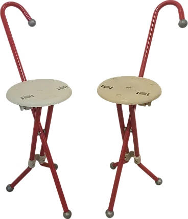 Pair of Ulysse Sandrigar production stroller stools, 80s