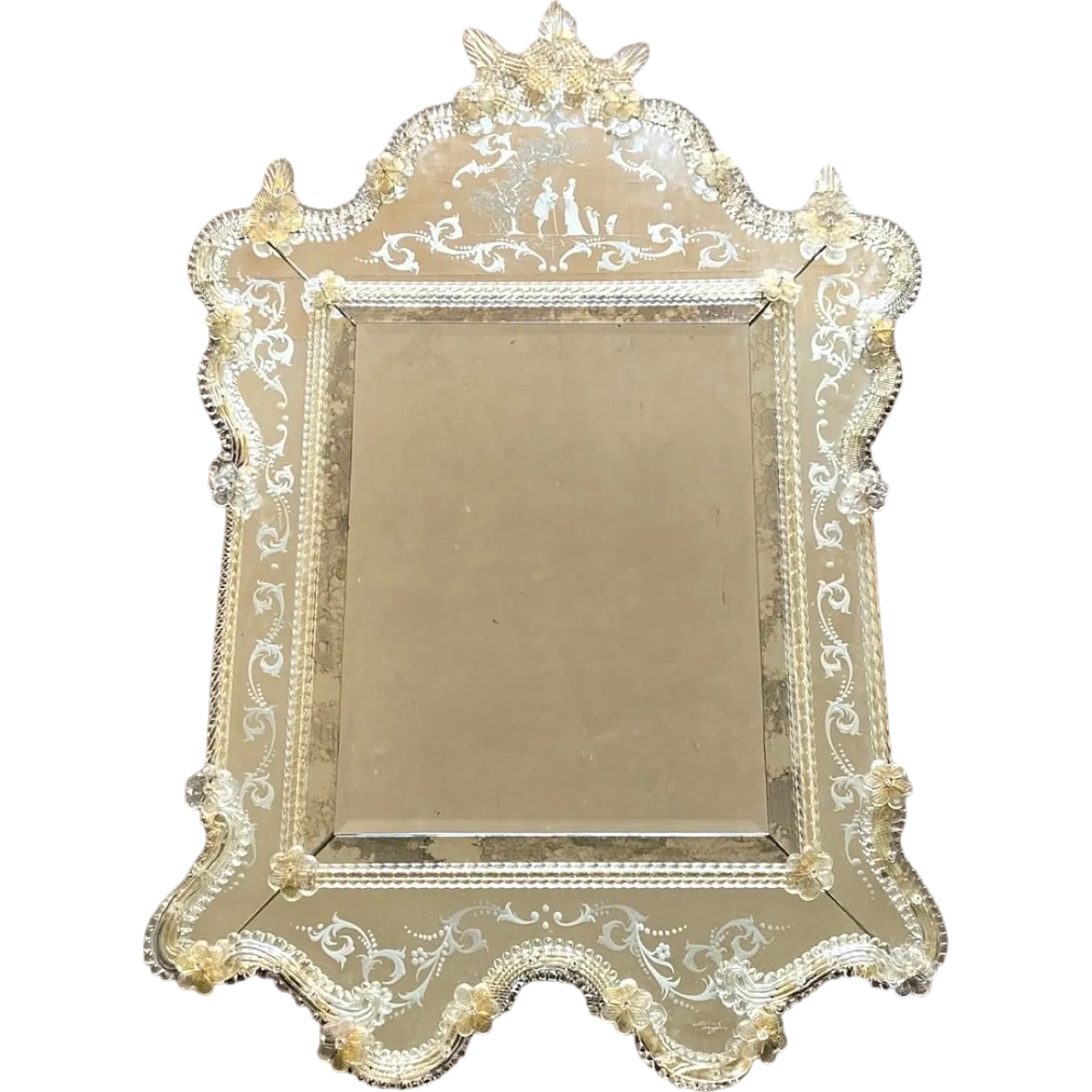 Large Venetian Murano Glass Wall Mirror, 1960s 10