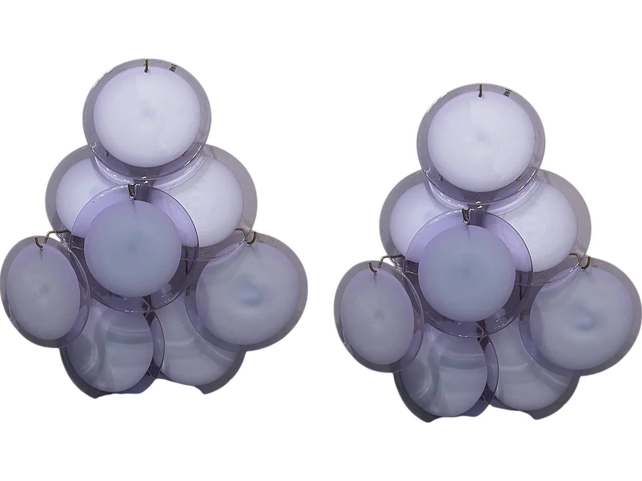 Coppia di appliques a disco di Murano, 1970 11