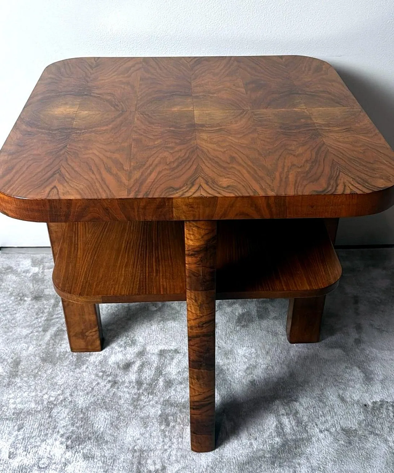 French Art Deco square tea/coffee table, 1930s 6