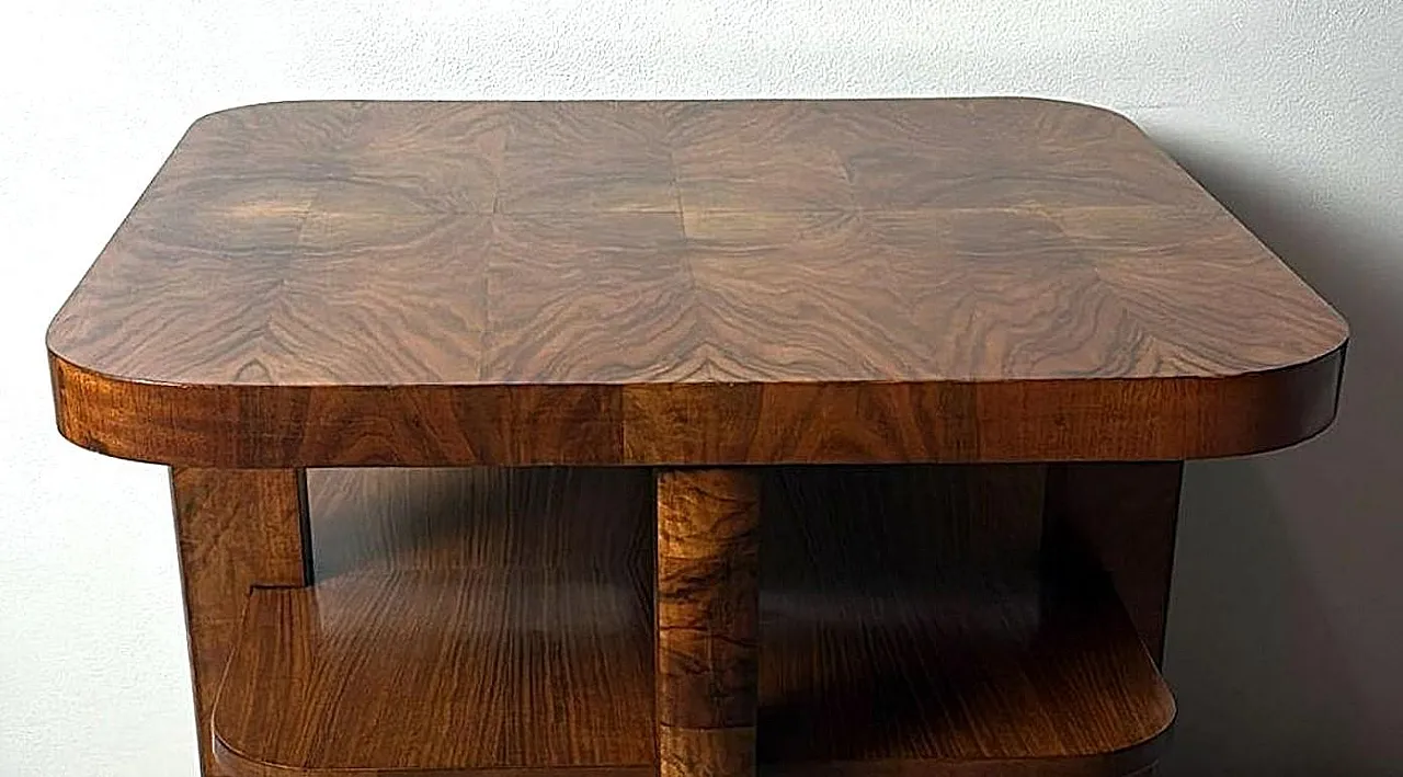 French Art Deco square tea/coffee table, 1930s 10