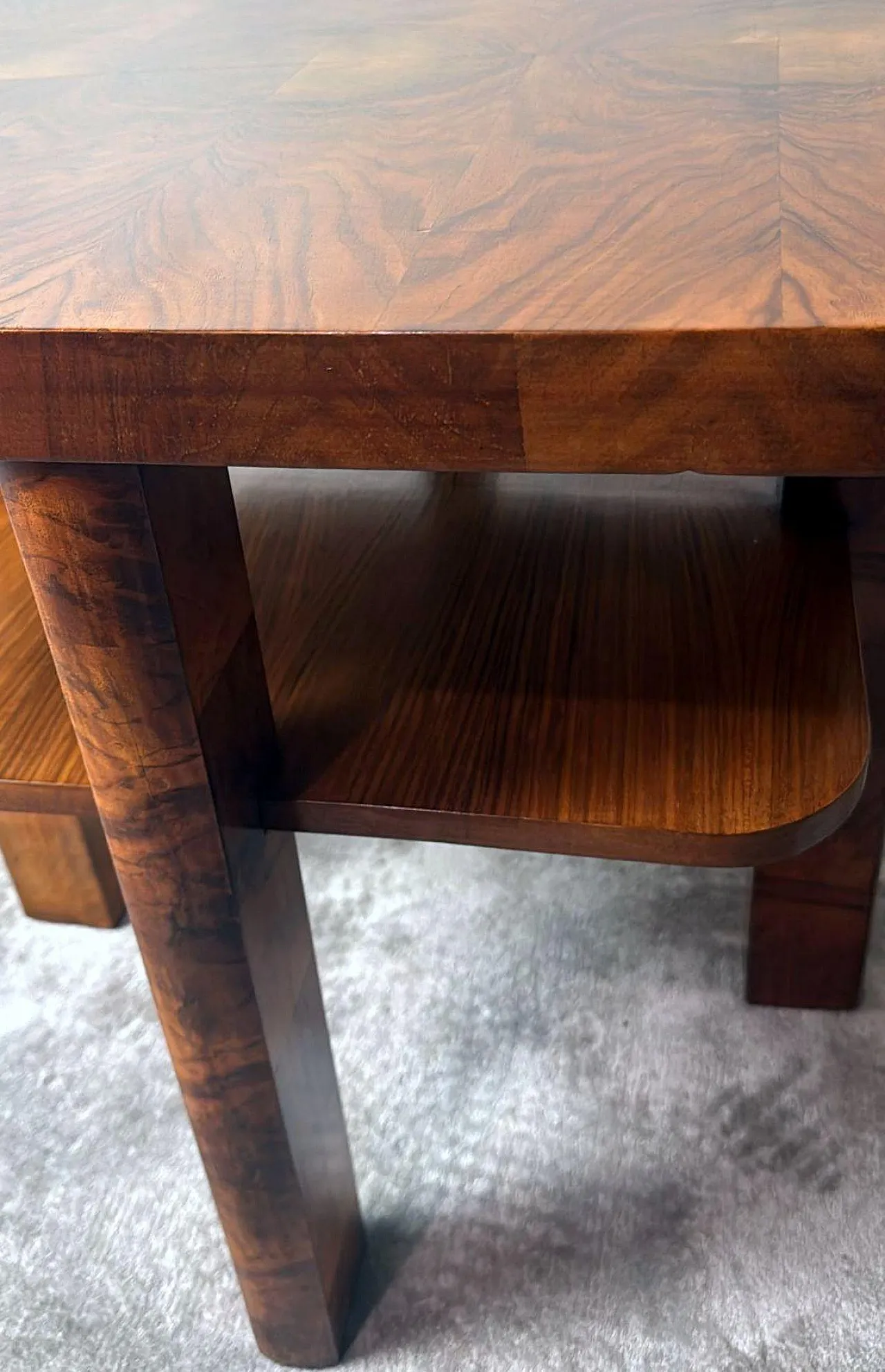 French Art Deco square tea/coffee table, 1930s 16