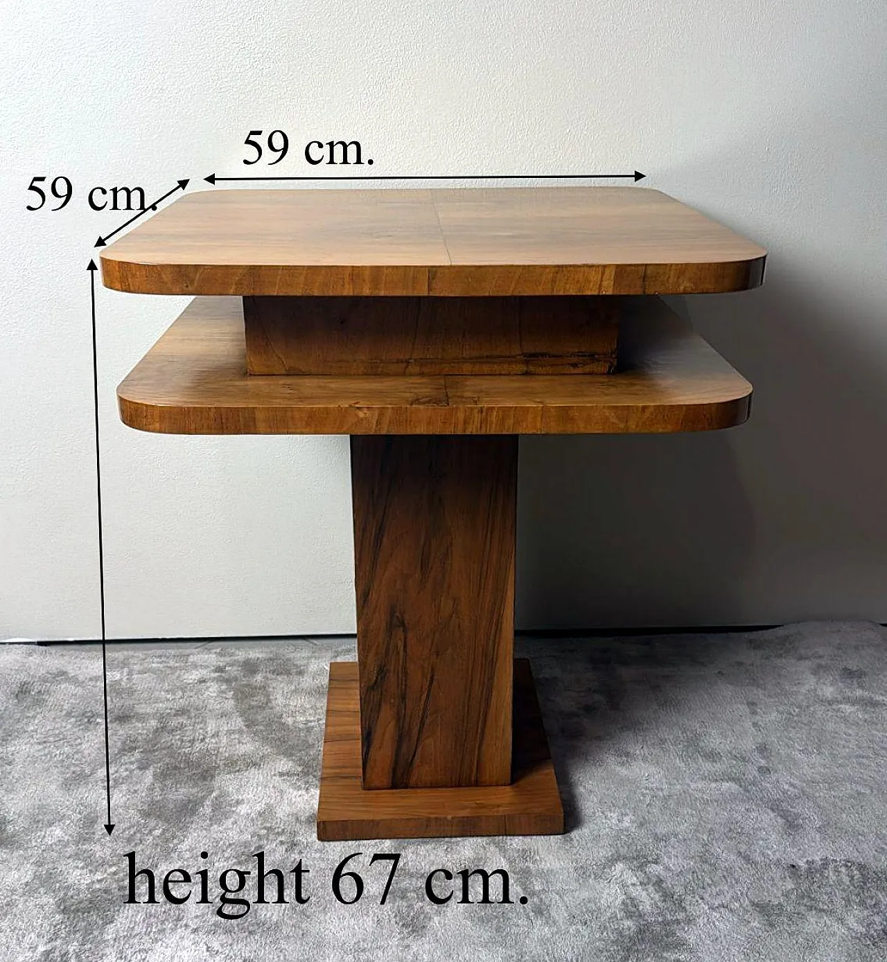 French Art Deco Square Occasional Table, 1930s 19