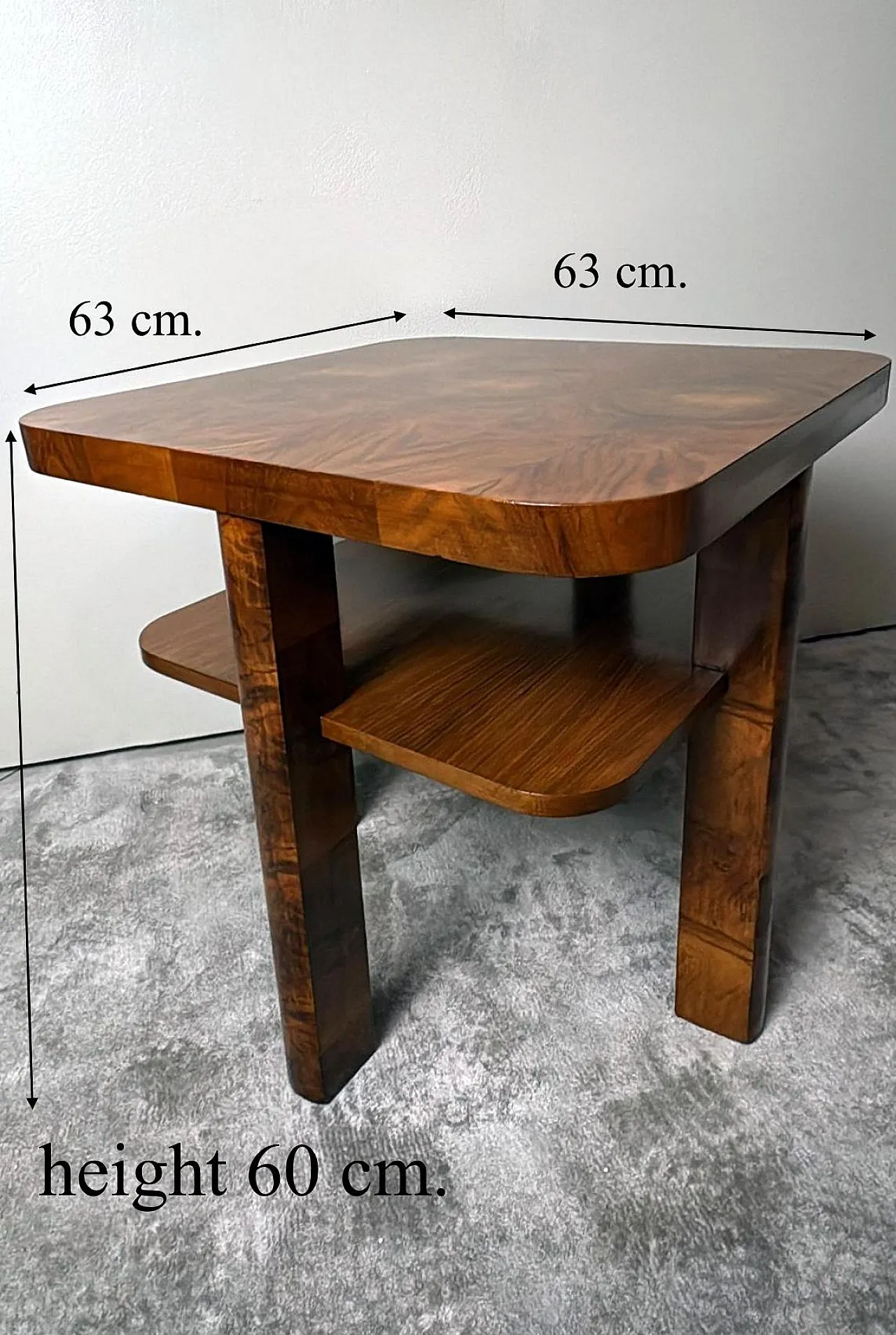 French Art Deco square tea/coffee table, 1930s 19