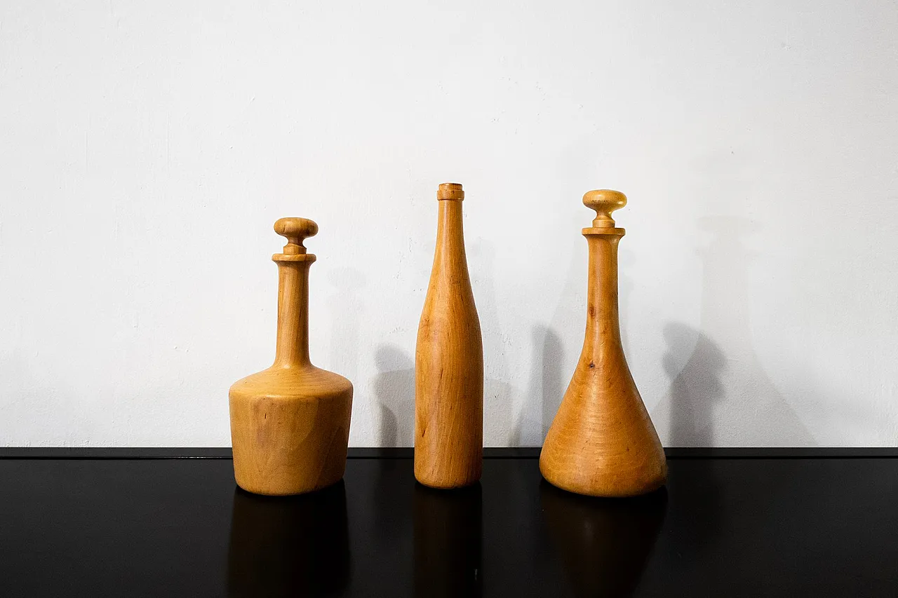 3 Vasi in legno, anni '70 1