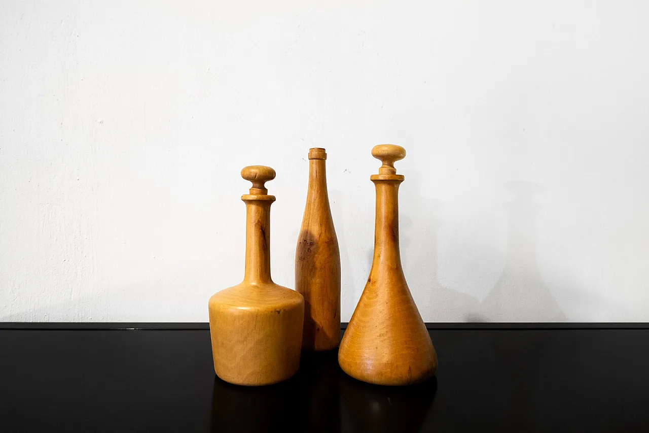 3 Vasi in legno, anni '70 2