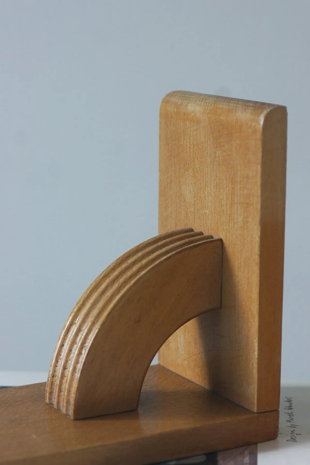 Coppia di fermalibri Mid-Century in legno, anni '50 4