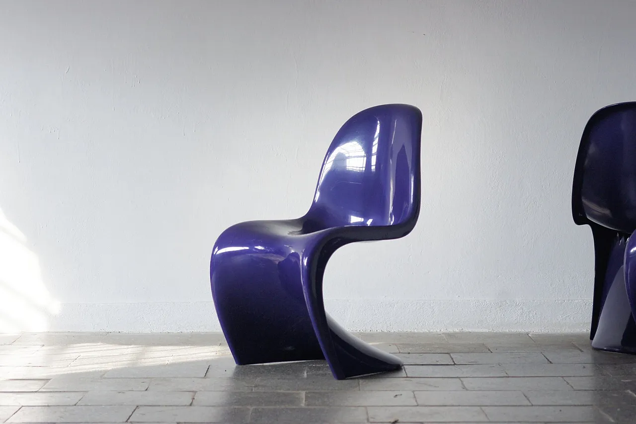 4 Sedie Panton di Verner Panton per Herman Miller/Felhbaum, anni '70 4