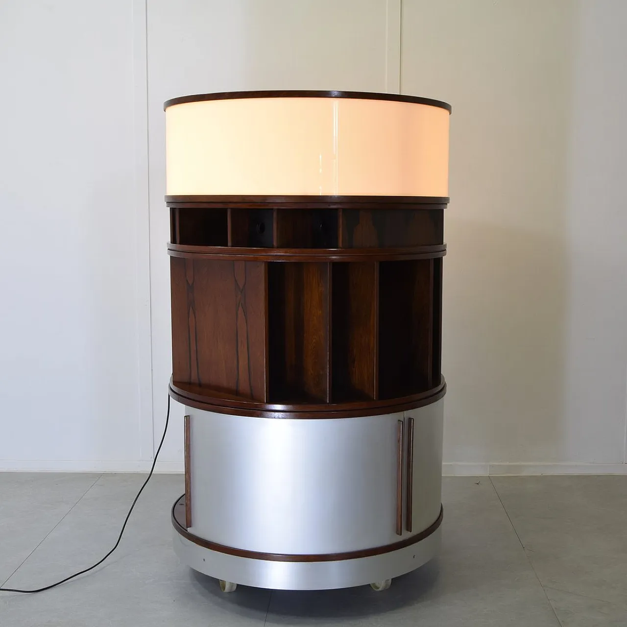 Mobiletto Combi Center in legno di Joe Colombo, anni '60 4