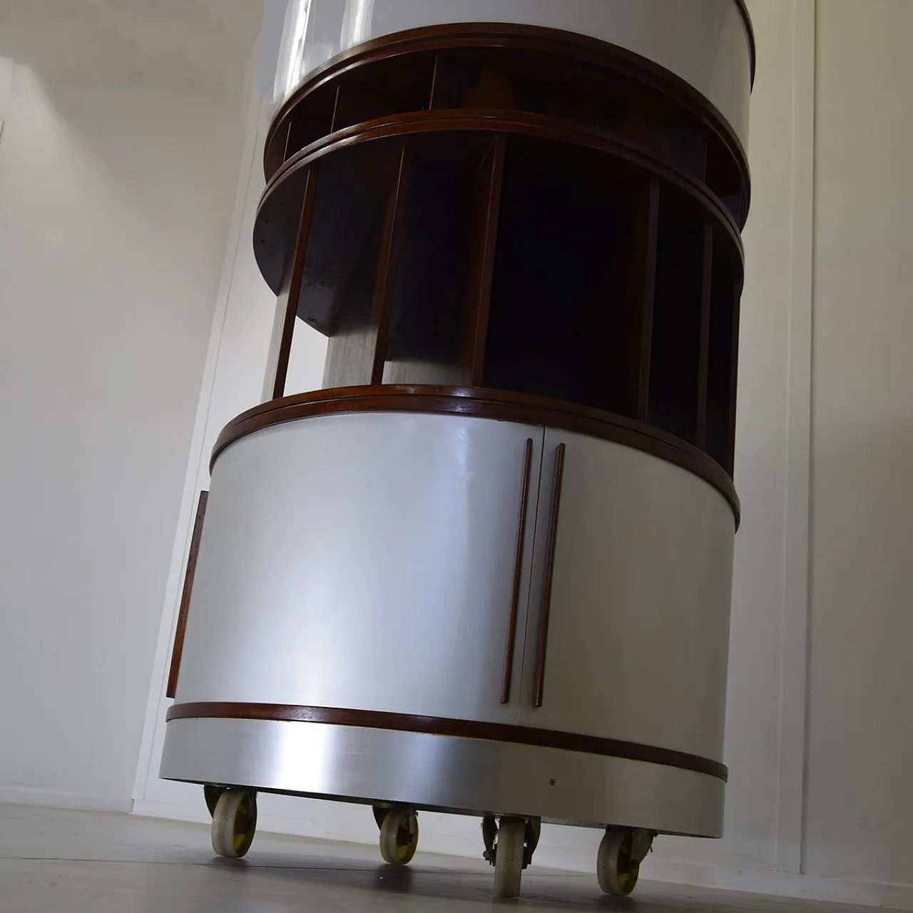 Mobiletto Combi Center in legno di Joe Colombo, anni '60 5