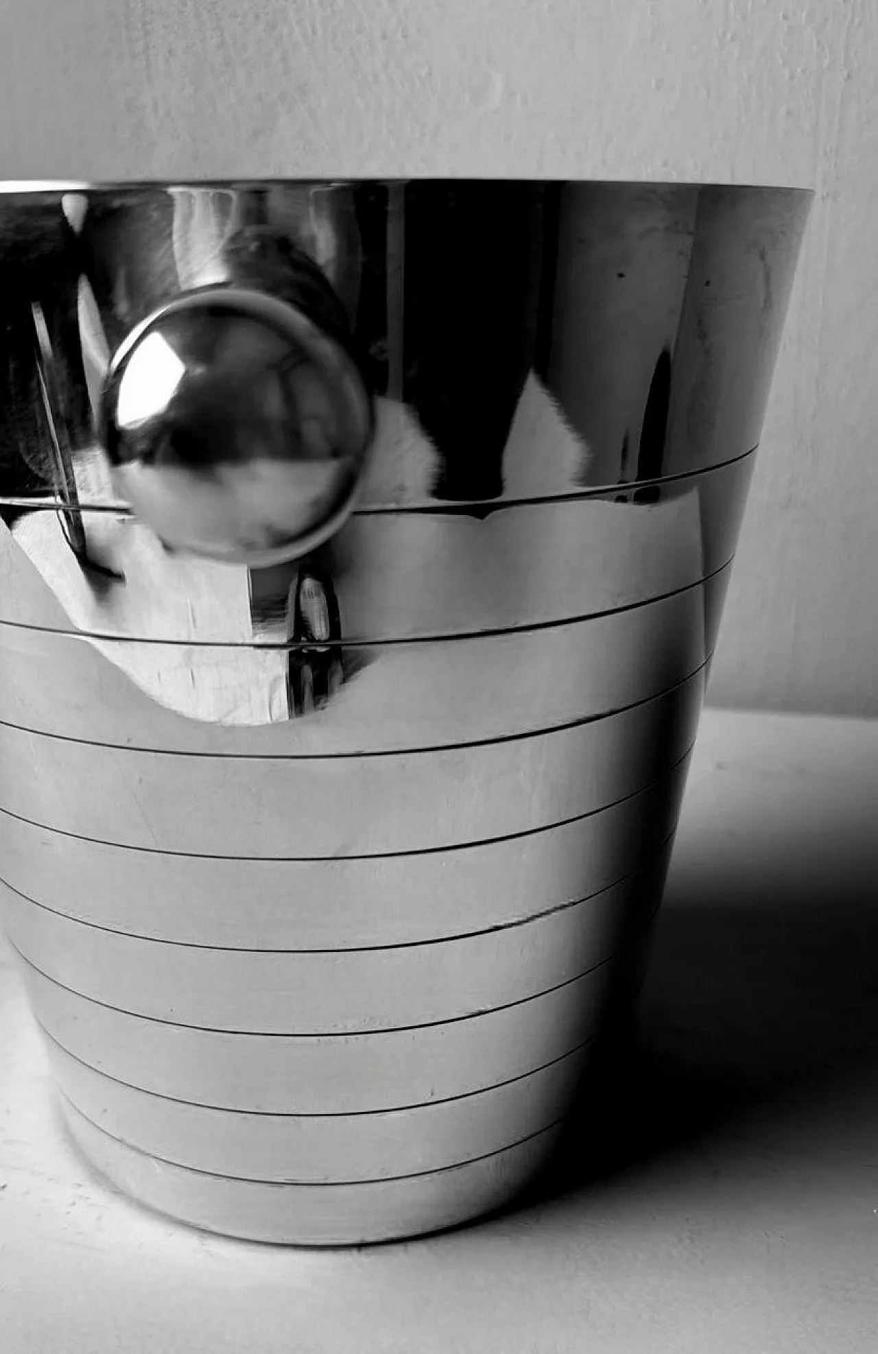 Secchiello da champagne in acciaio inossidabile Art Deco, anni '50 10