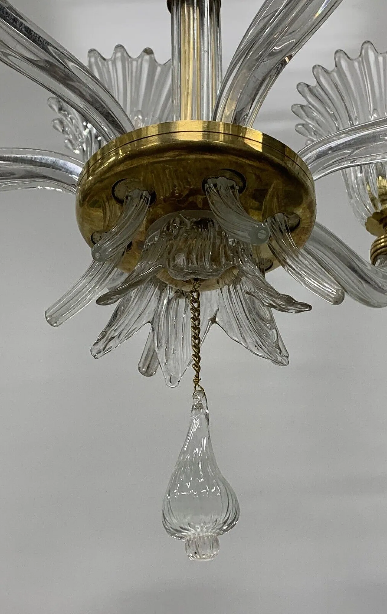 Lampadario in vetro di Seguso, anni '50 5