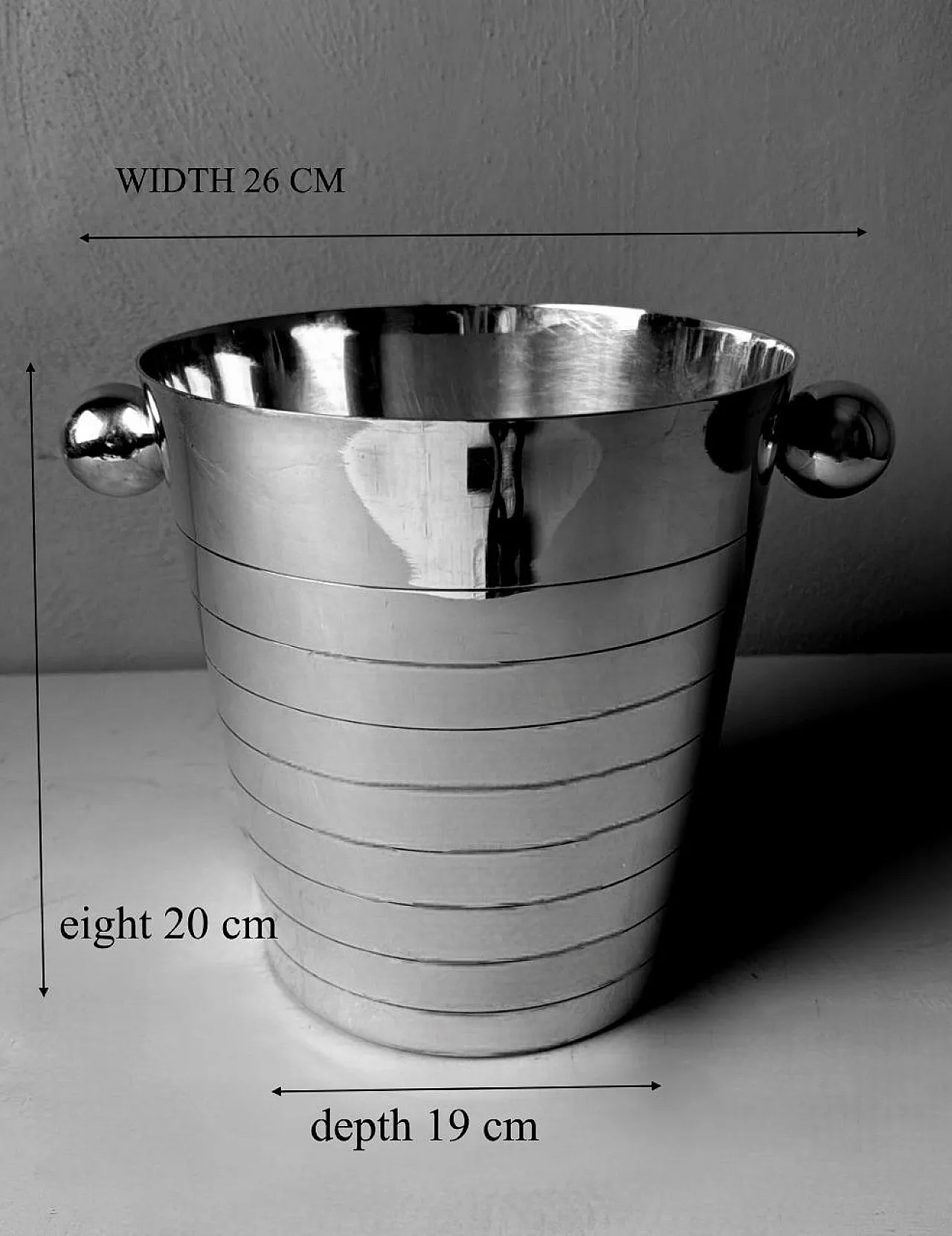 Secchiello da champagne in acciaio inossidabile Art Deco, anni '50 18