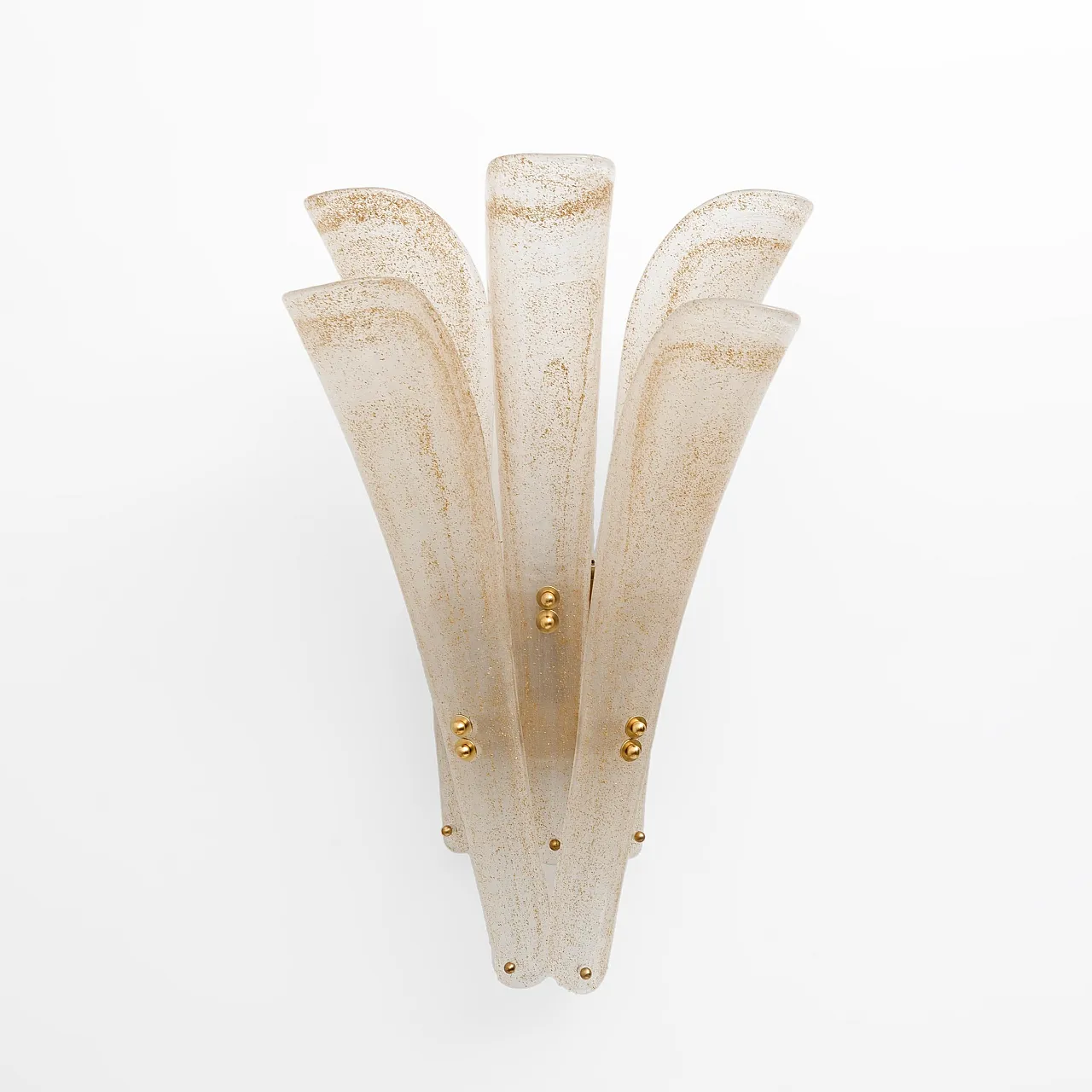 Pair of Murano glass and gold leaf wall sconces, 2000s 2