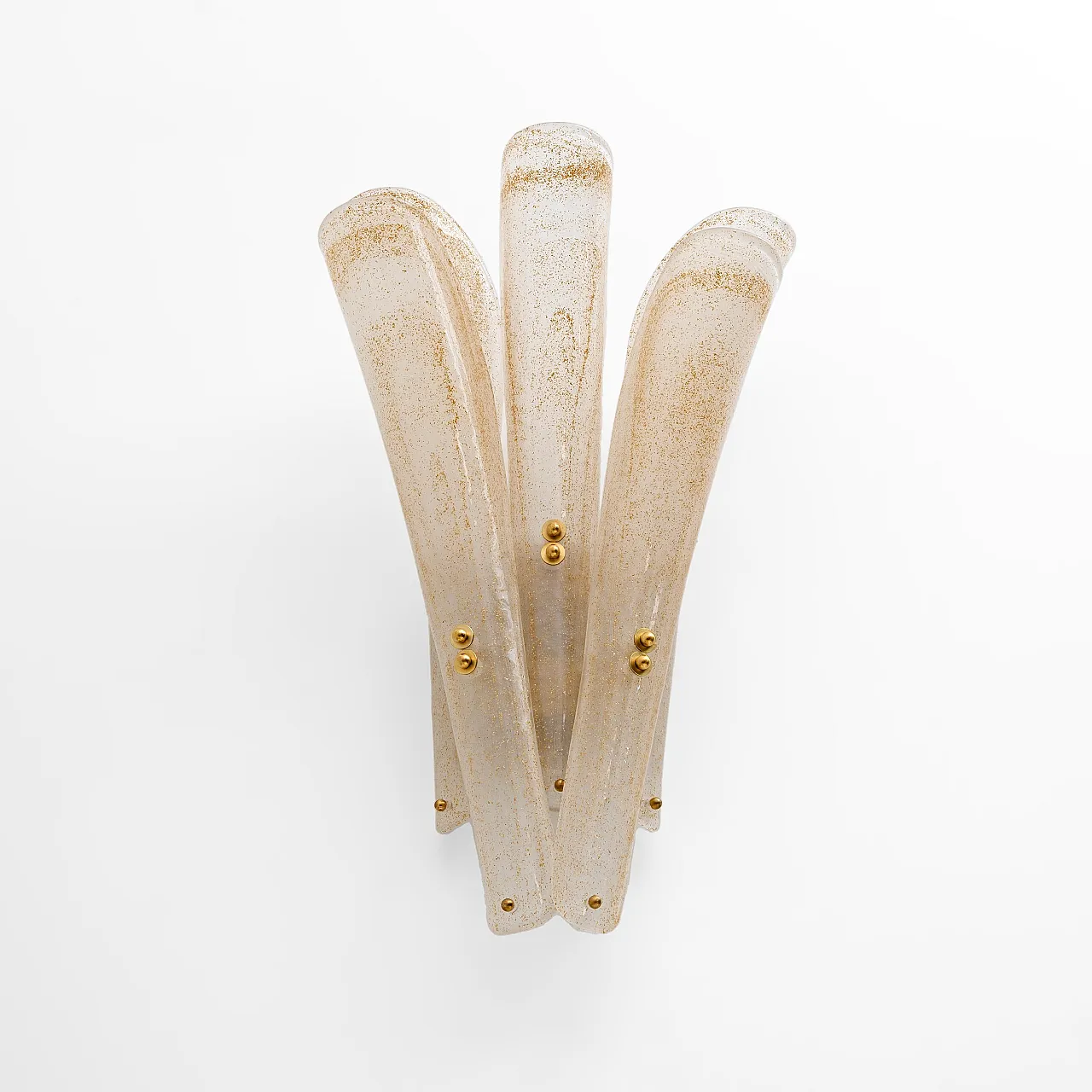 Pair of Murano glass and gold leaf wall sconces, 2000s 4