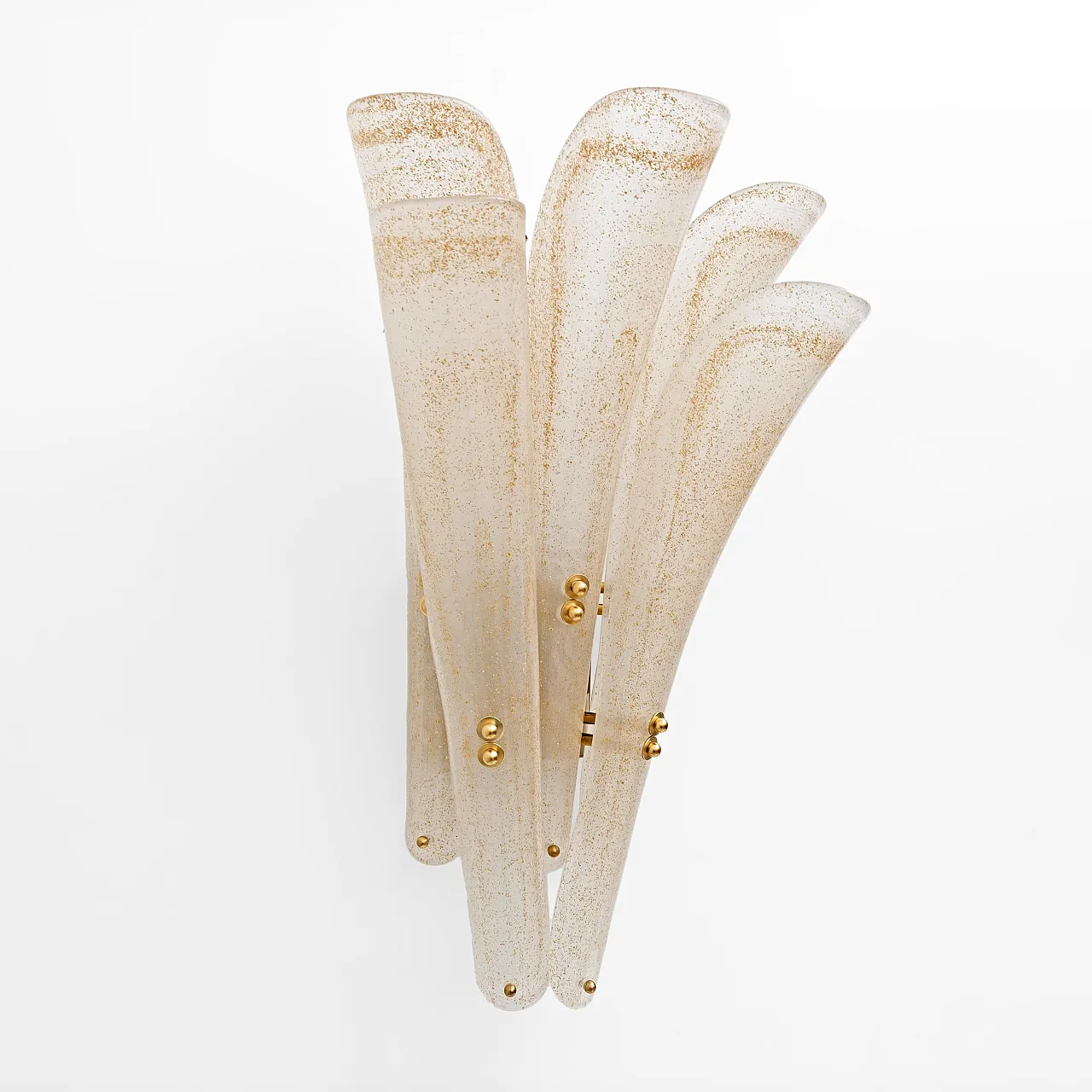 Pair of Murano glass and gold leaf wall sconces, 2000s 5