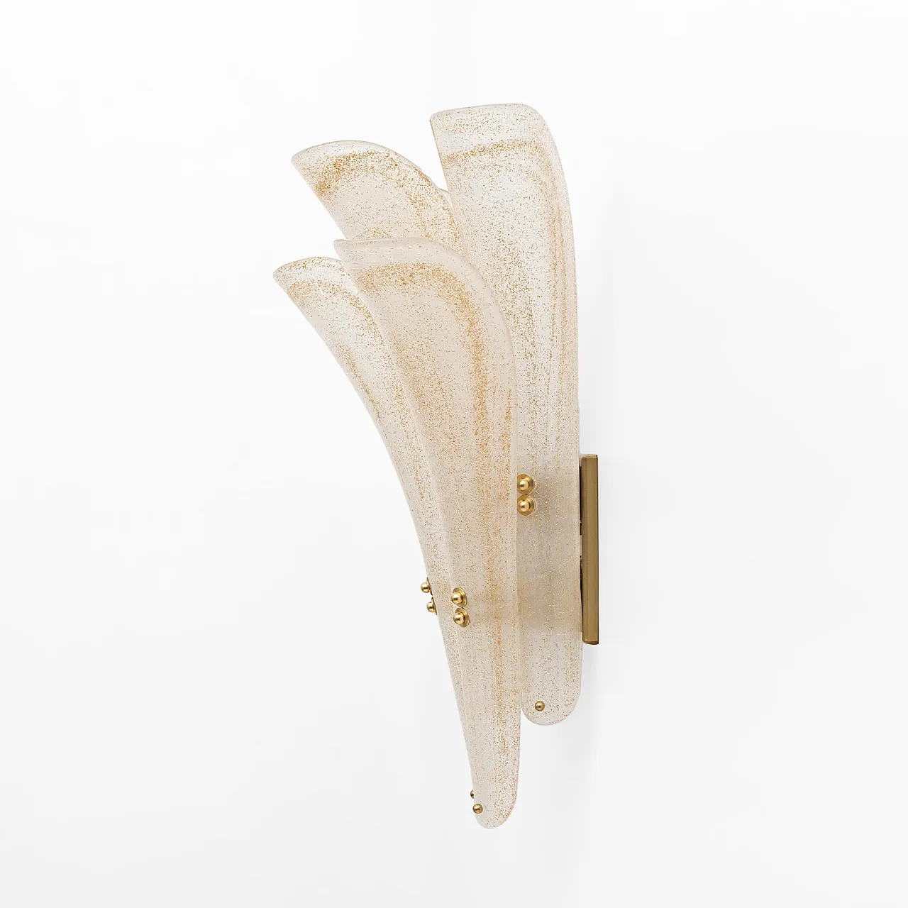 Pair of Murano glass and gold leaf wall sconces, 2000s 6