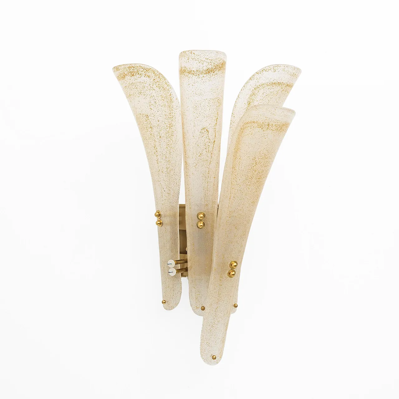 Pair of Murano glass and gold leaf wall sconces, 2000s 7