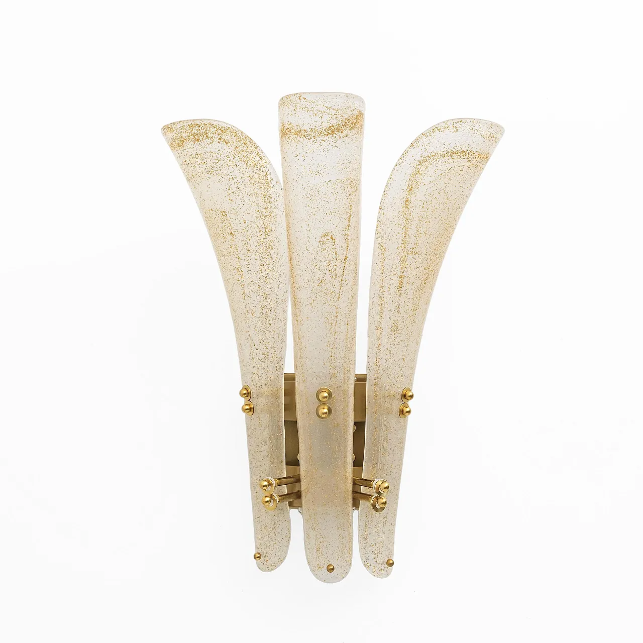 Pair of Murano glass and gold leaf wall sconces, 2000s 8