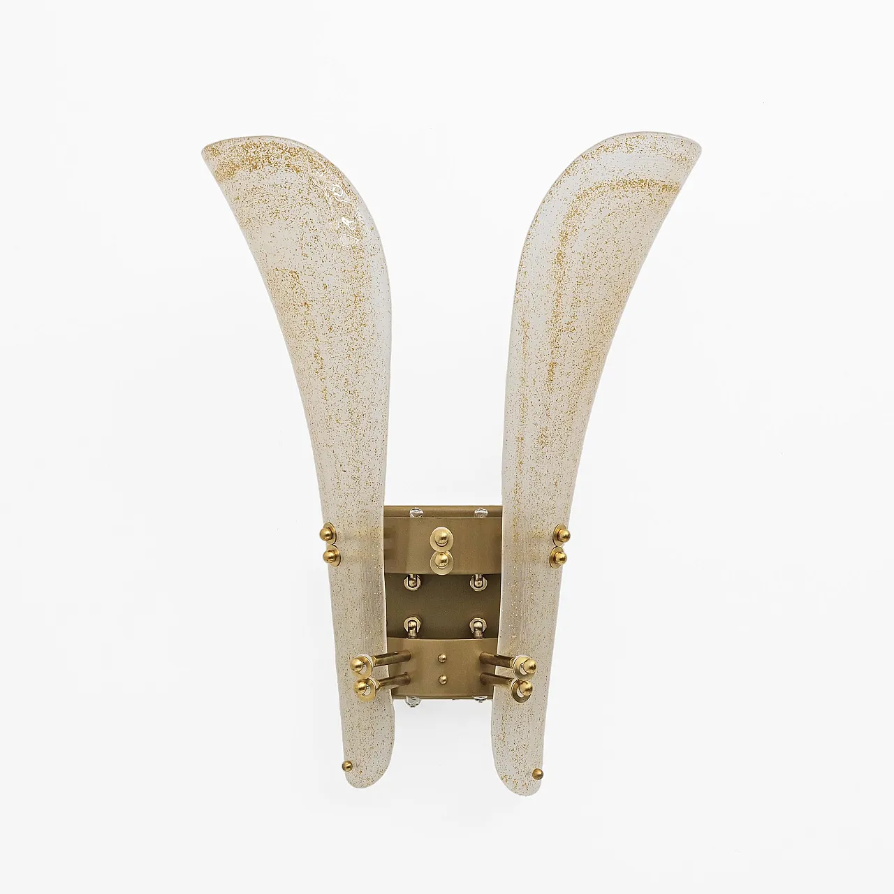 Pair of Murano glass and gold leaf wall sconces, 2000s 9