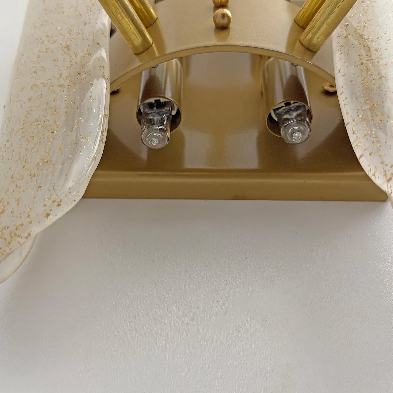 Pair of Murano glass and gold leaf wall sconces, 2000s 10