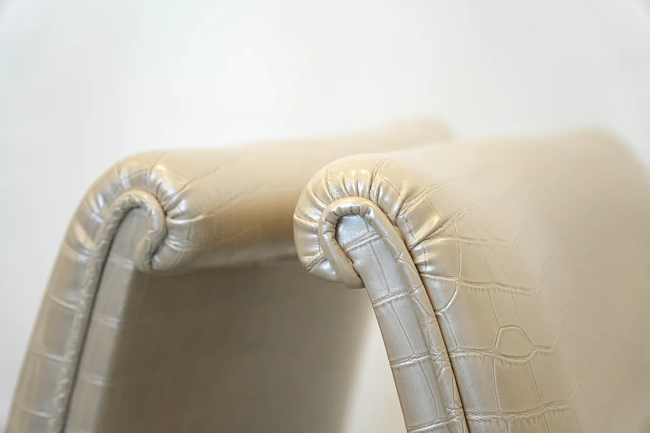 4 Transoceanic Faux Leather Dining Chairs, 2000s 10