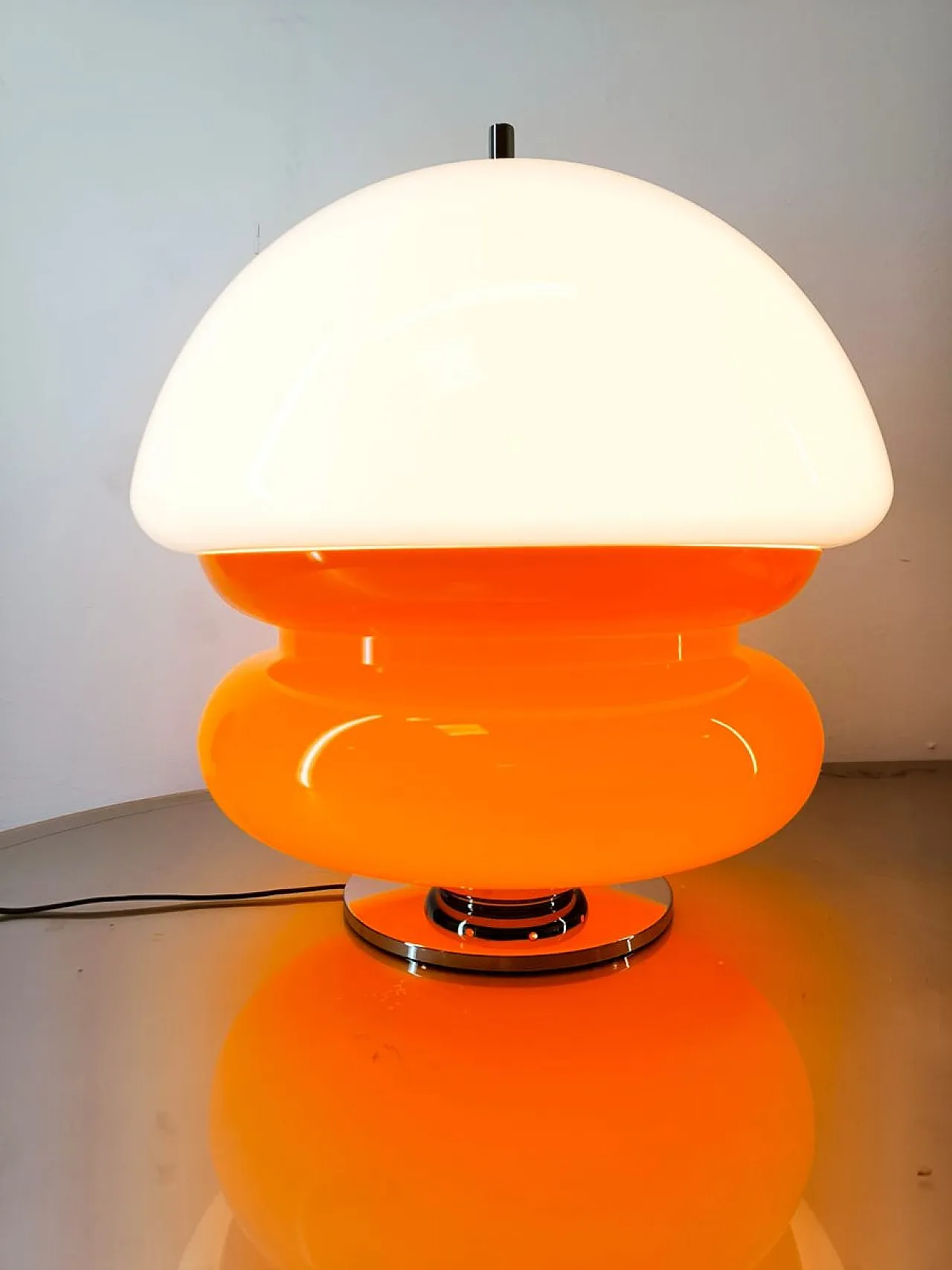 Lampada Space Age bianca e arancione, anni '70 1