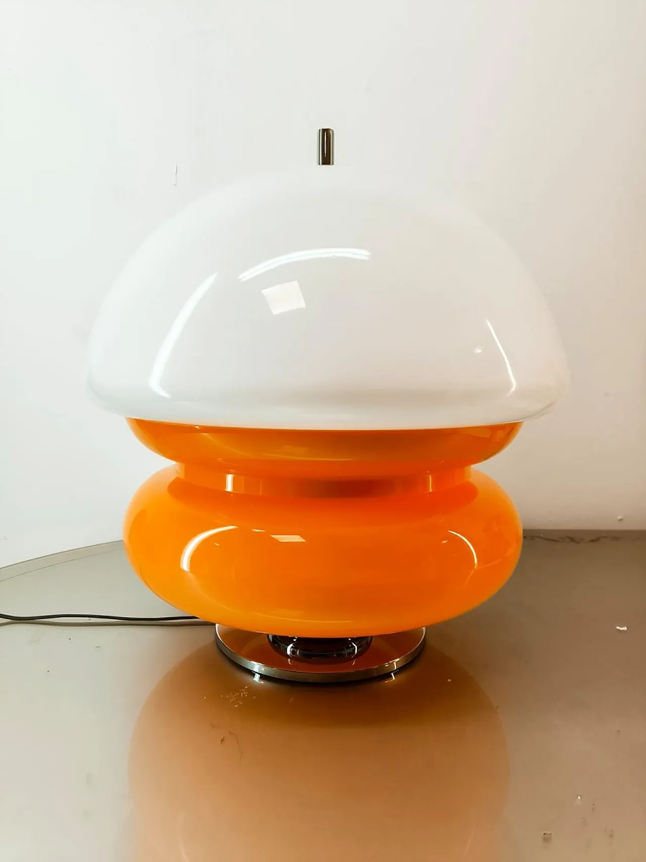 Lampada Space Age bianca e arancione, anni '70 4