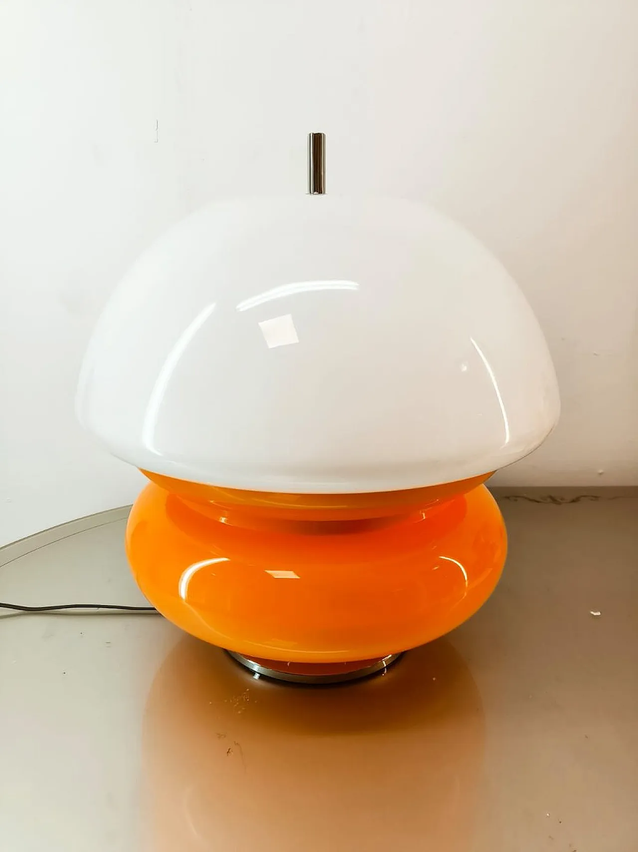 Lampada Space Age bianca e arancione, anni '70 8