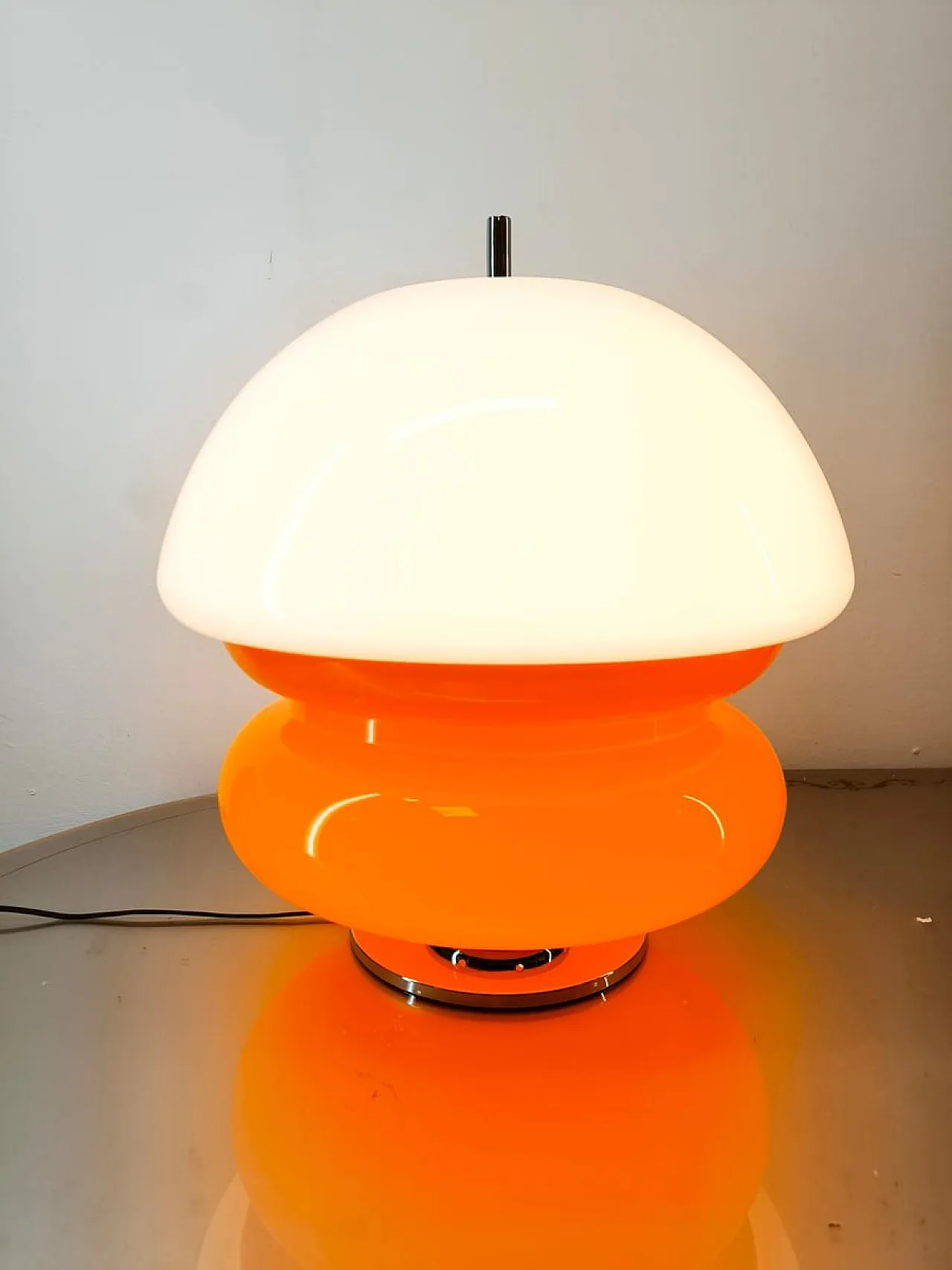 Lampada Space Age bianca e arancione, anni '70 12