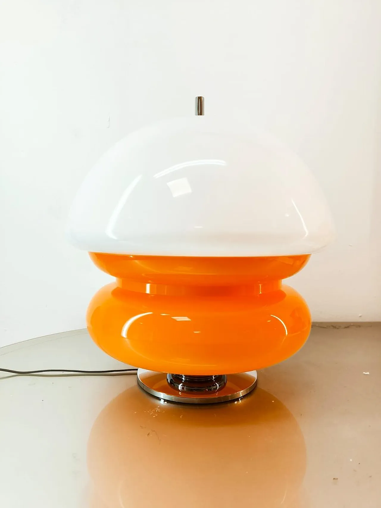 Lampada Space Age bianca e arancione, anni '70 16