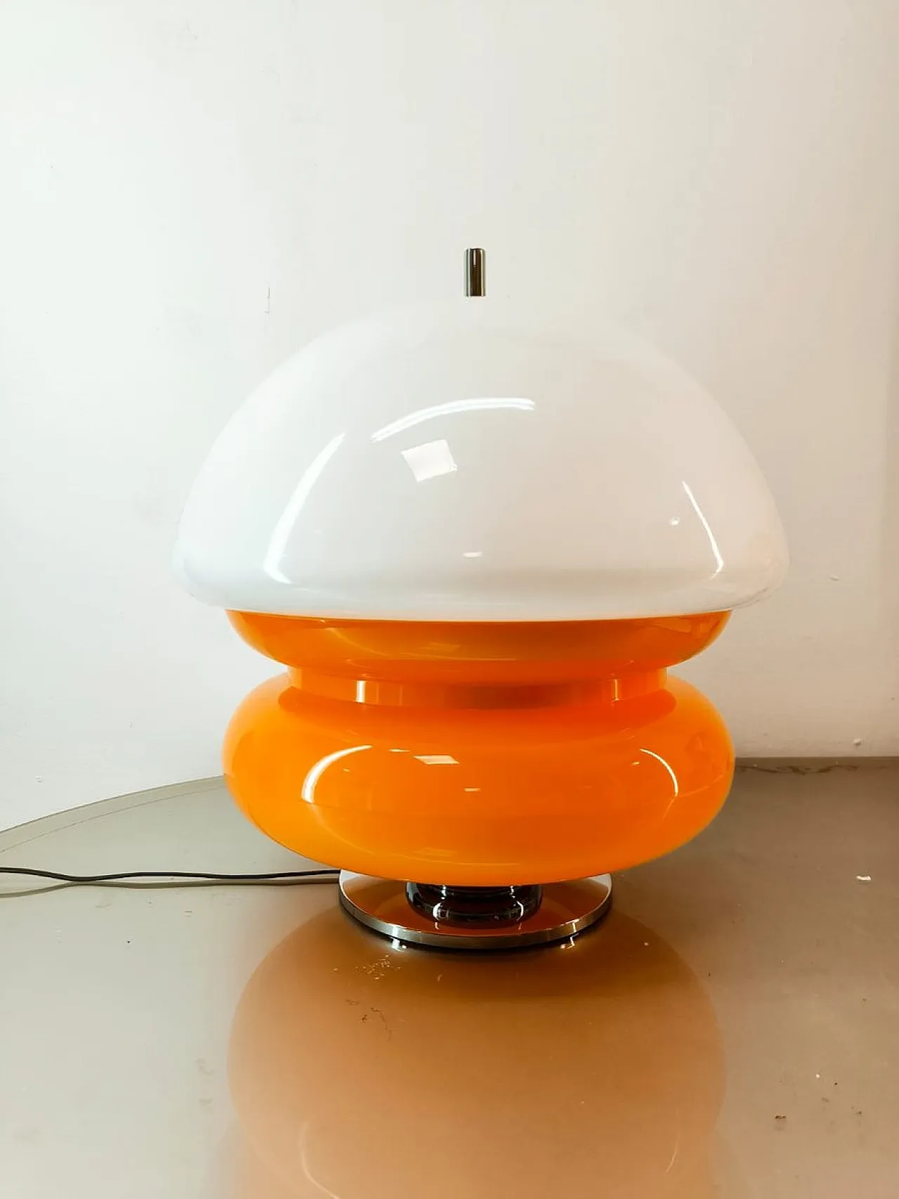 Lampada Space Age bianca e arancione, anni '70 17