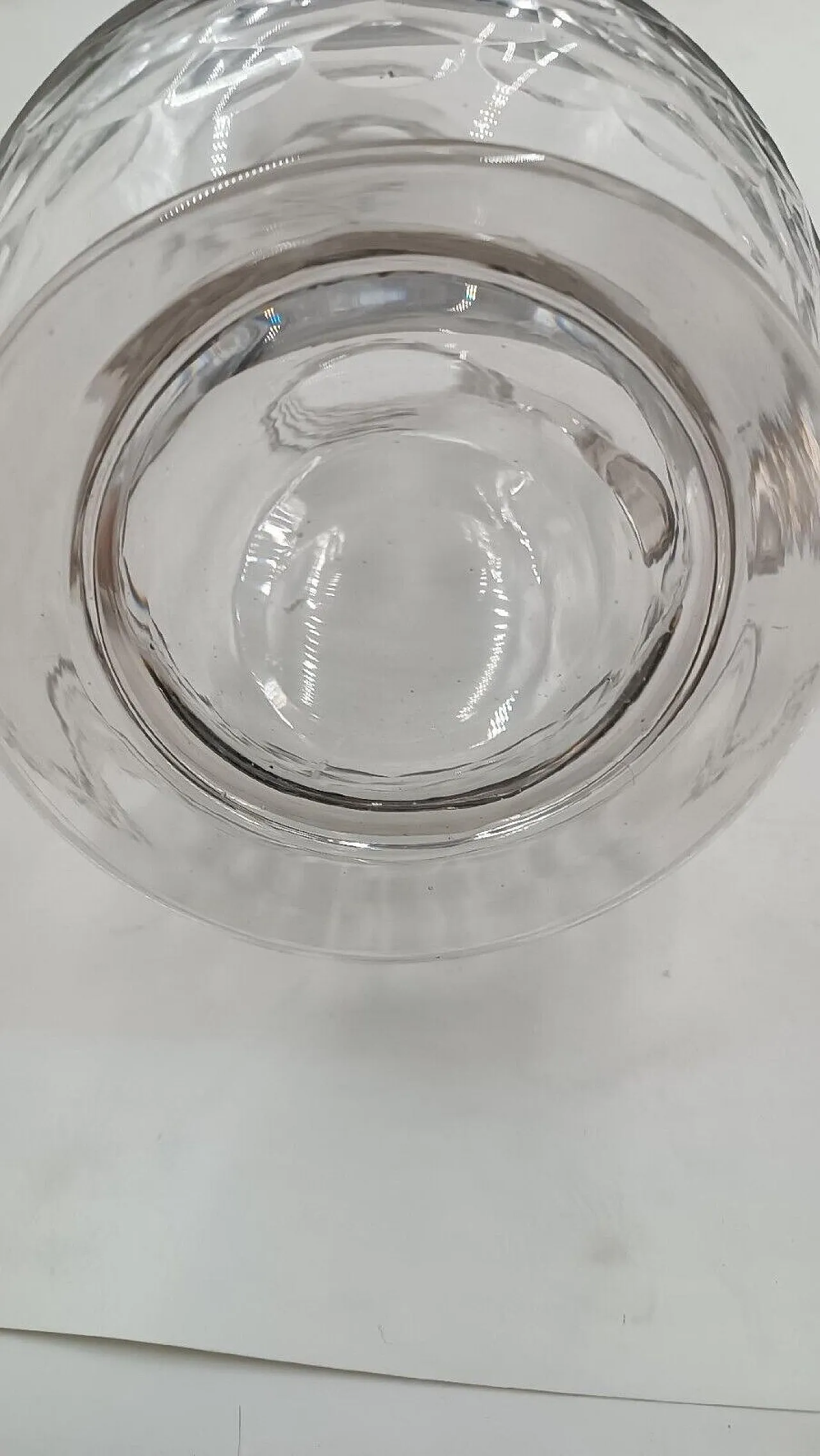 Brocca con bacile in vetro inciso, '800 7