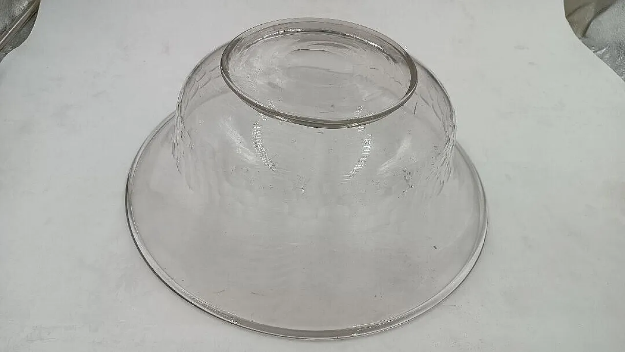 Brocca con bacile in vetro inciso, '800 10