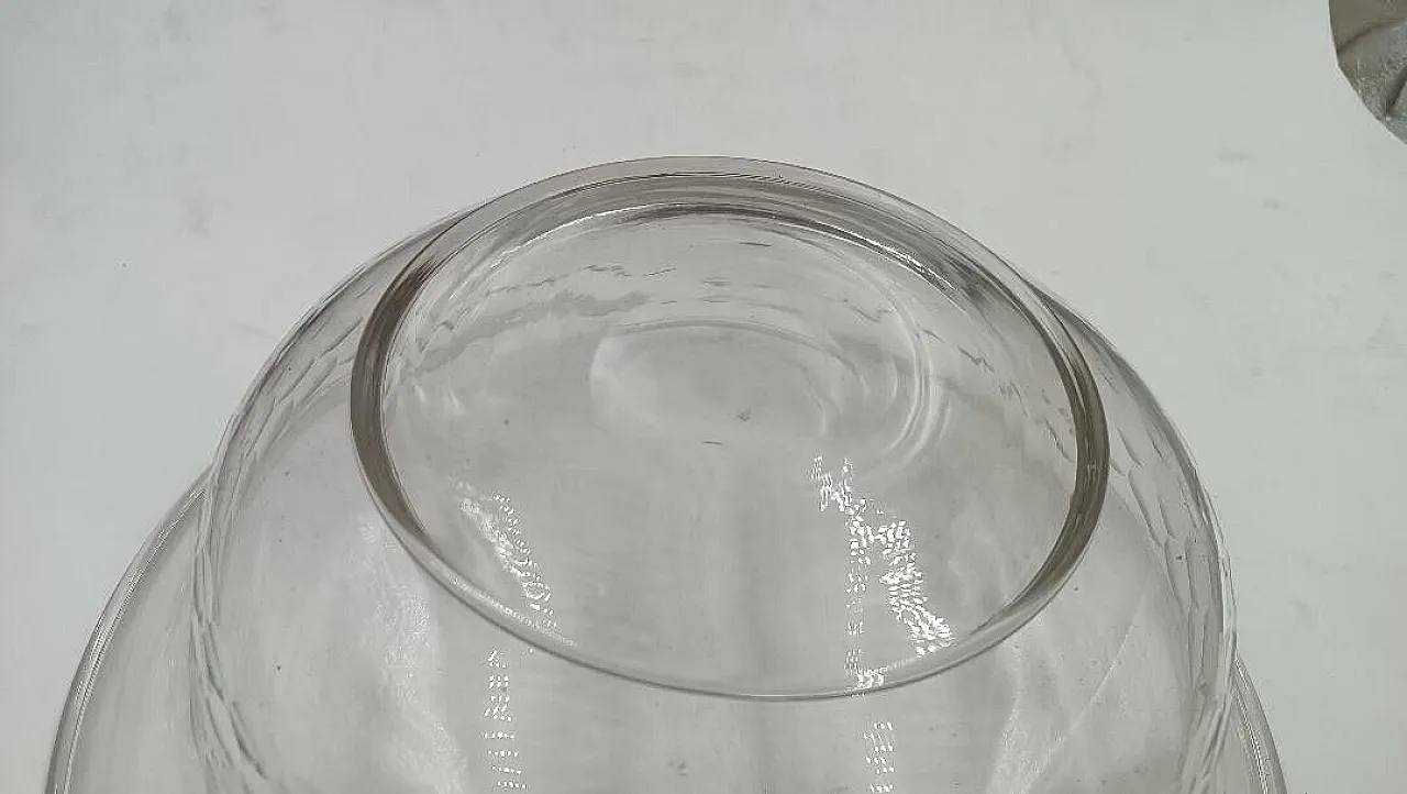 Brocca con bacile in vetro inciso, '800 11