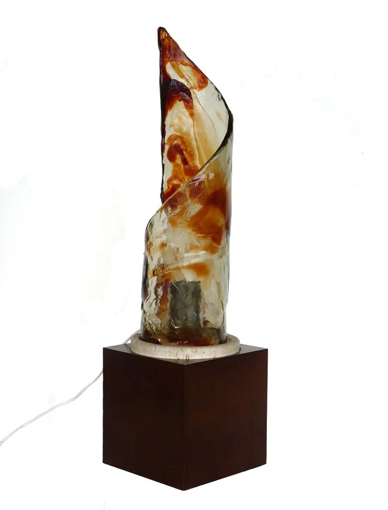 Lampada da tavolo in vetro di Mazzega, anni '70 1