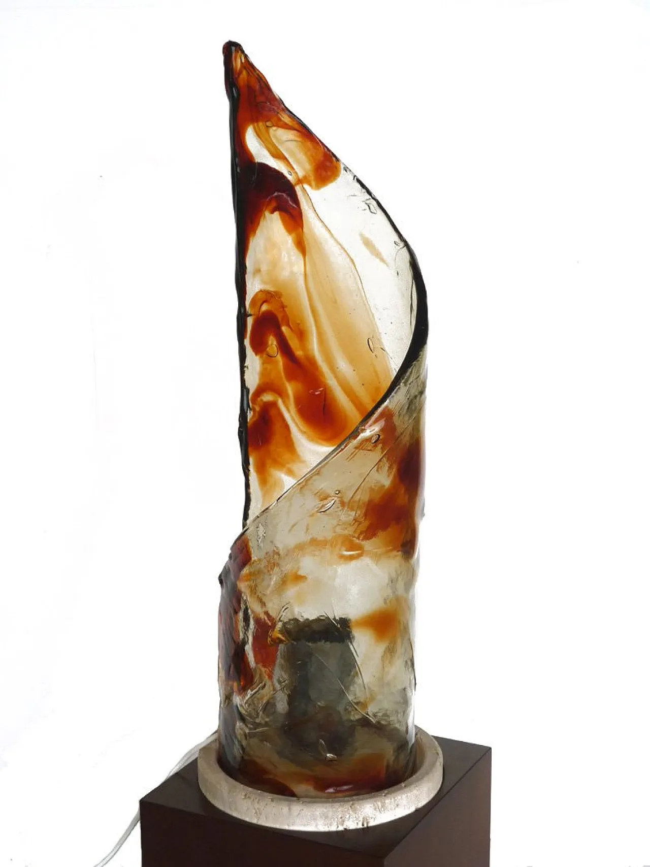 Lampada da tavolo in vetro di Mazzega, anni '70 2