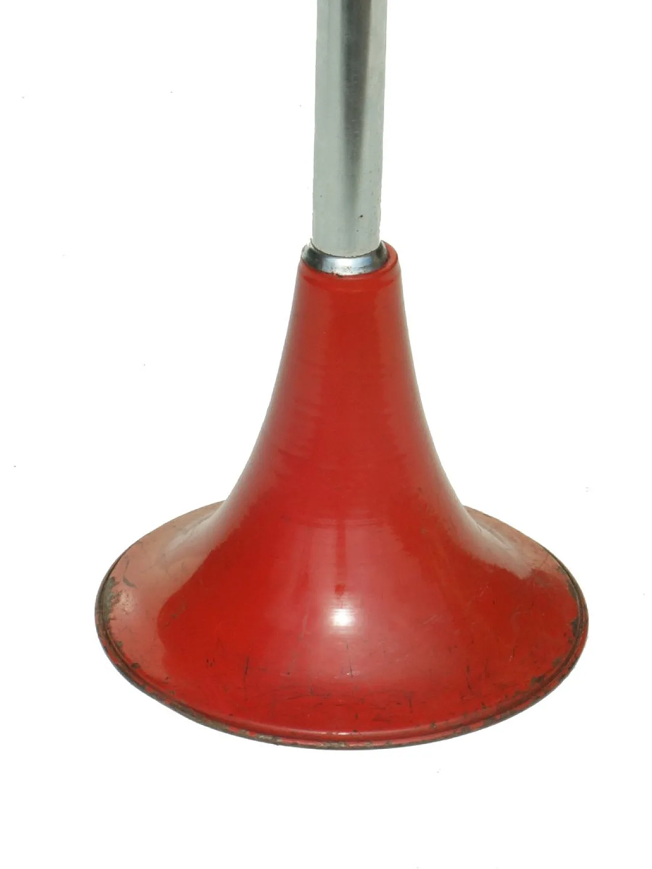 Posacenere Mid-Century rosso in metallo e acciaio, anni '50 2