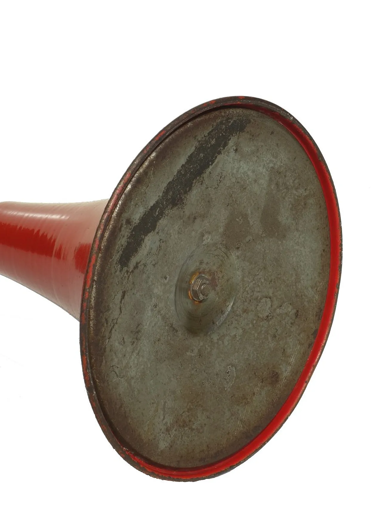 Posacenere Mid-Century rosso in metallo e acciaio, anni '50 5