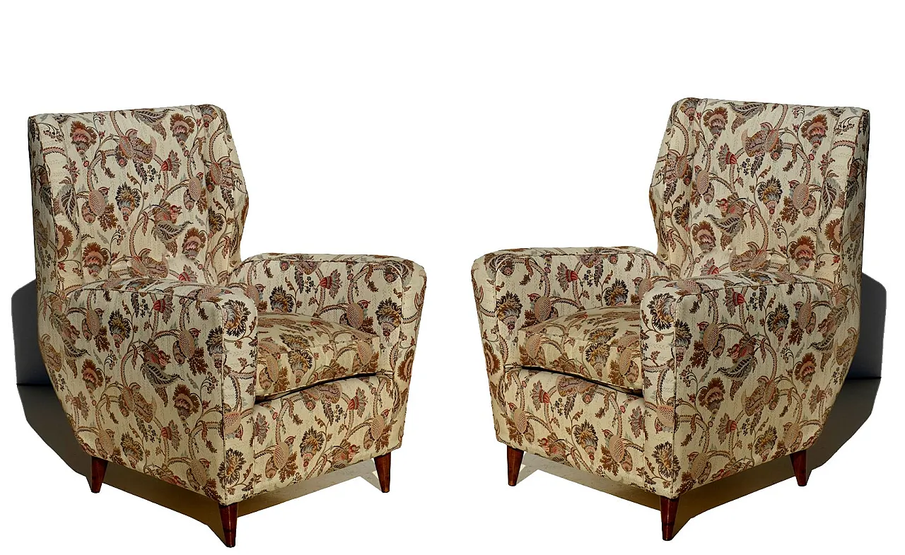 Coppia di poltrone Mid-Century di Melchiorre Bega, anni '50 1